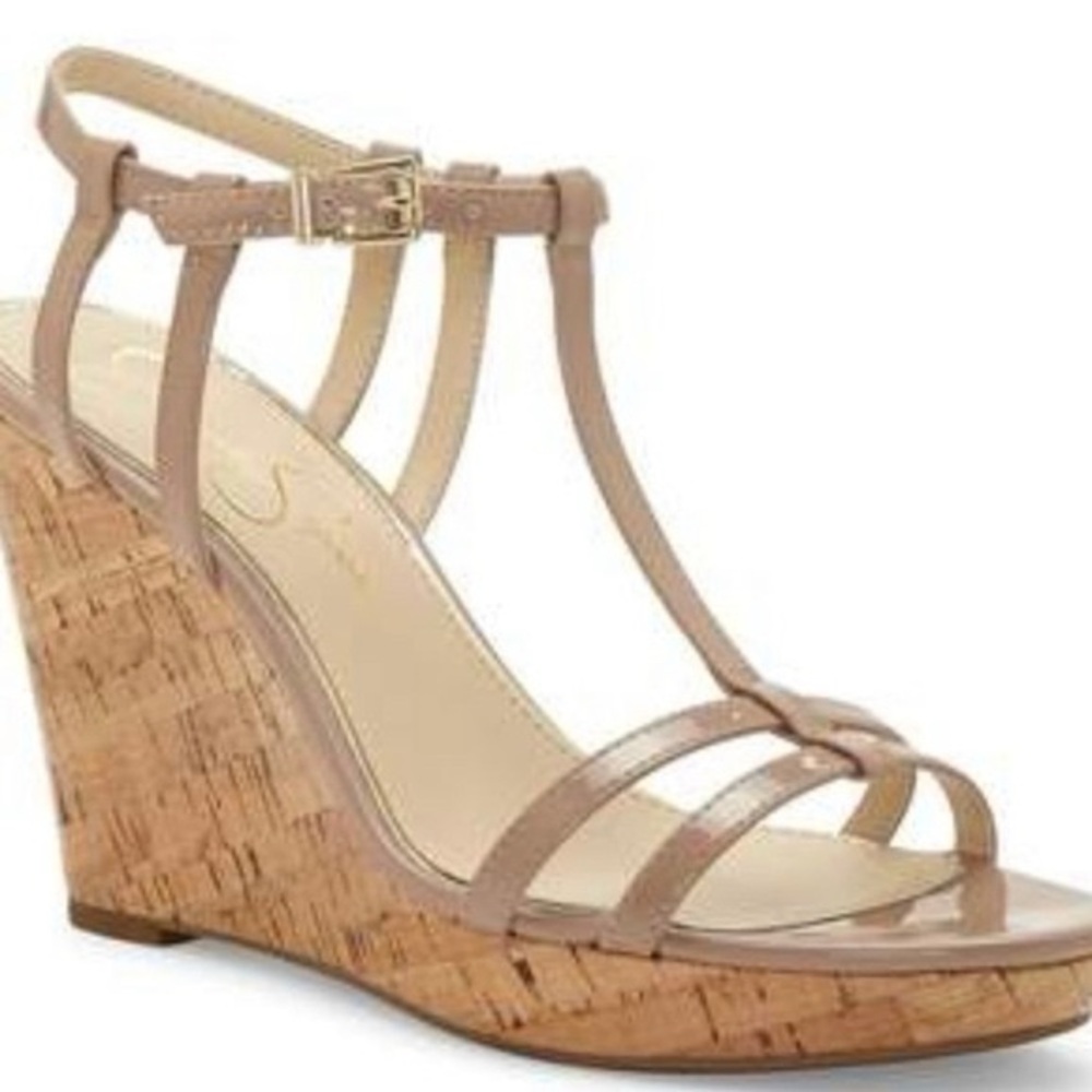 Jessica Simpson Beige Wedge Sandals